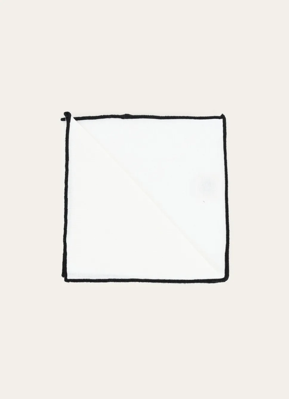 Outlet Bouchara SERVIETTE DE TABLE EN COTON ET LIN BOURDON COLORÉ BLANC/NOIR