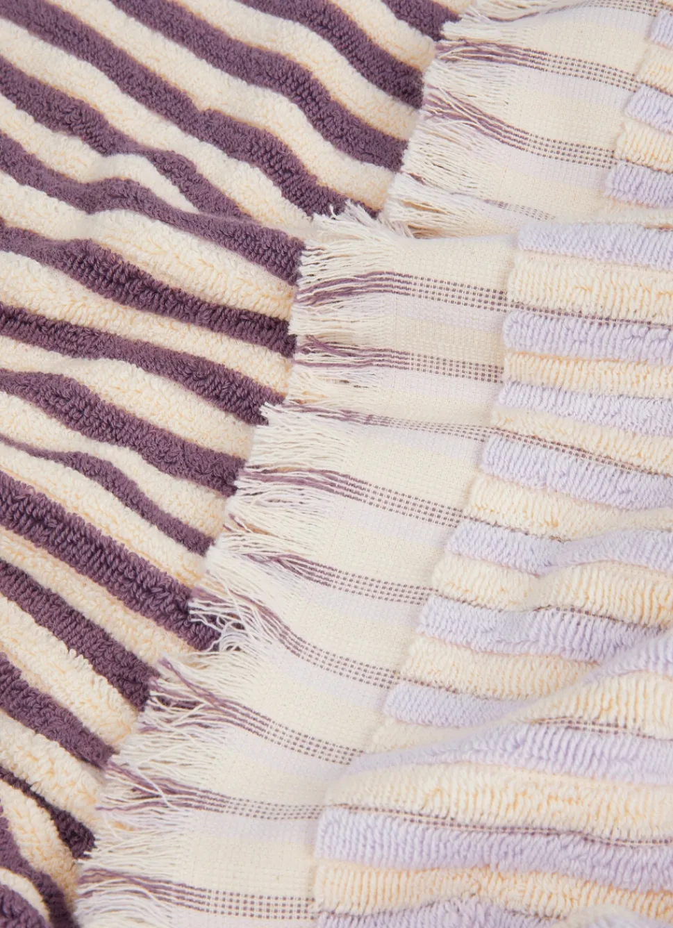 Outlet Bouchara SERVIETTE DE TOILETTE À RAYURES DOUBLE FACE LILAS