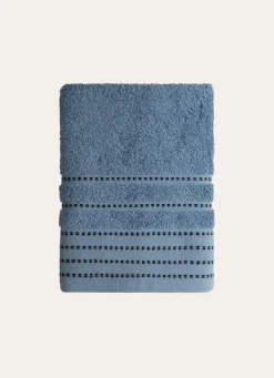 Clearance Bouchara SERVIETTE DE TOILETTE COTON DÉTAILS POINTS BLEU
