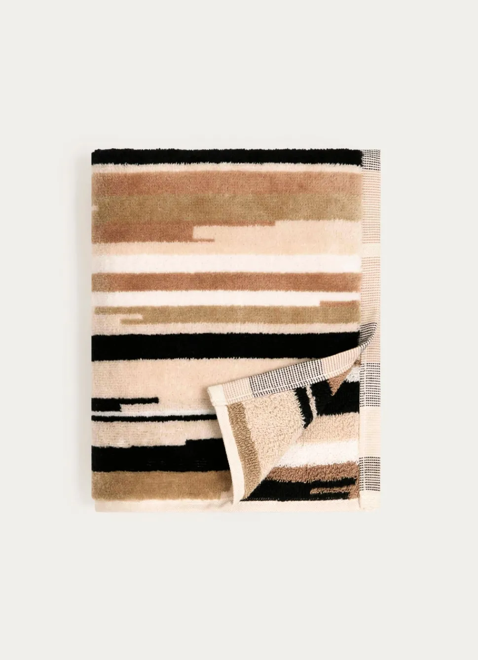 Clearance Bouchara SERVIETTE DE TOILETTE EN VELOURS À RAYURES MULTICOLORE