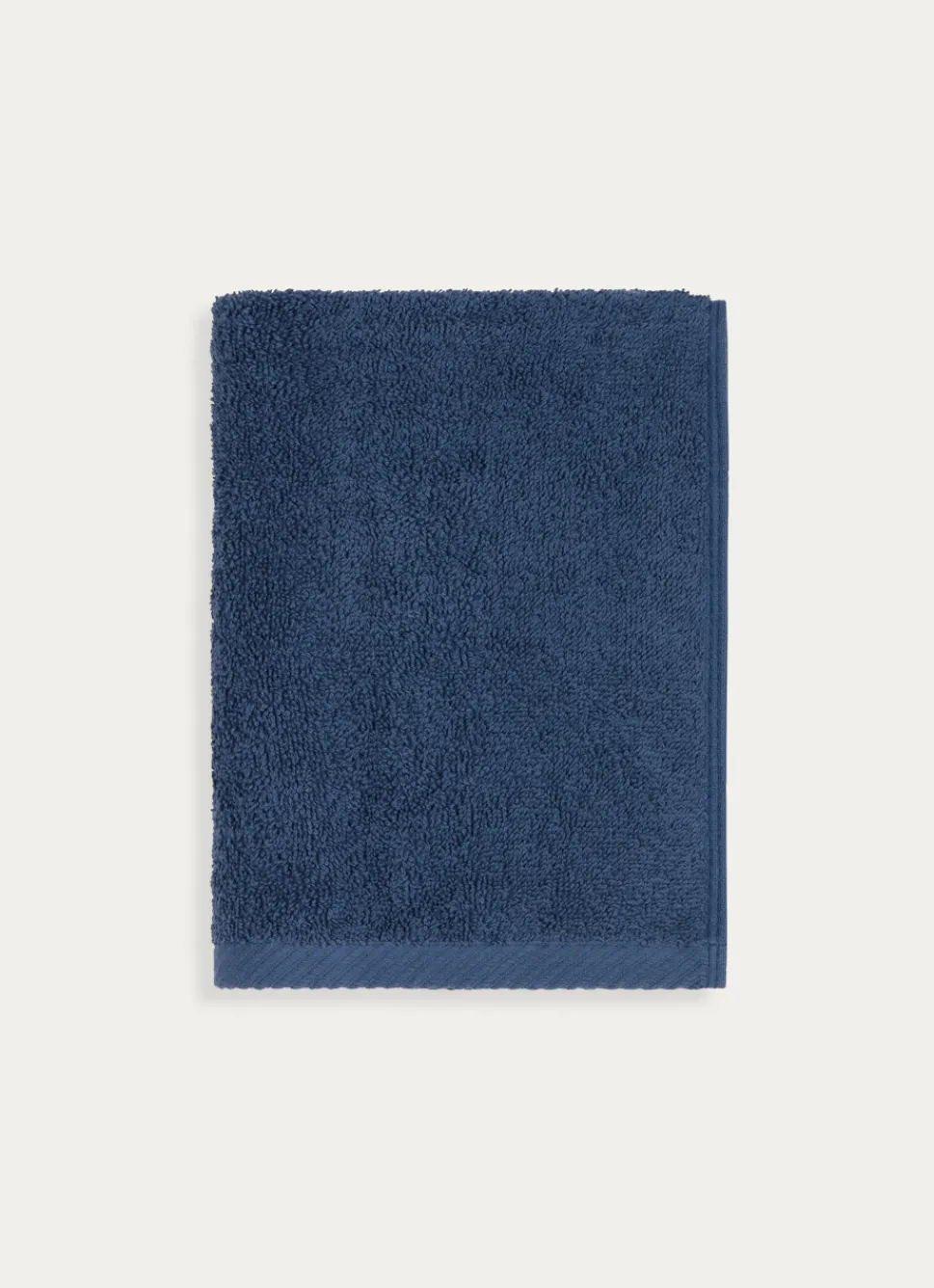 Clearance Bouchara SERVIETTE DE TOILETTE EN COTON UNI BASIL BLEU FONCÉ