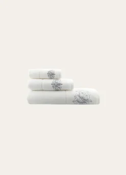 Sale Bouchara SERVIETTE DE TOILETTE EN VELOURS BRODÉE 500GR BLANC