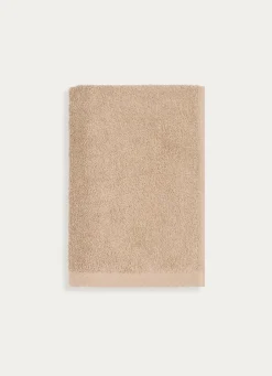 Hot Bouchara SERVIETTE DE TOILETTE EN COTON UNI BASIL BEIGE FONCÉ