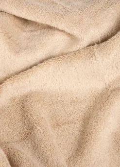 Bouchara SERVIETTE DE TOILETTE EN COTON ET SOIE AGNES BEIGE FONCE