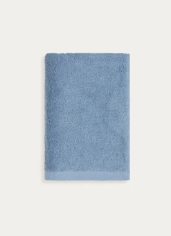 Discount Bouchara SERVIETTE DE TOILETTE EN COTON UNI BASIL BLEU