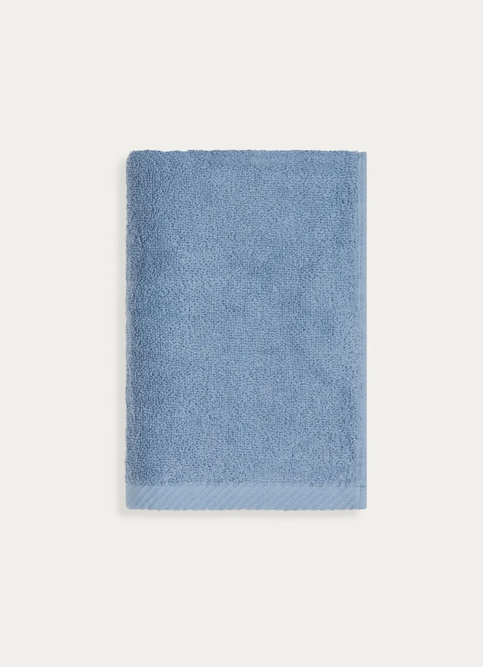 Discount Bouchara SERVIETTE DE TOILETTE EN COTON UNI BASIL BLEU