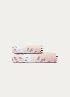 Discount Bouchara SERVIETTE DE TOILETTE JACQUARD MOTIF FLORAL ROSE