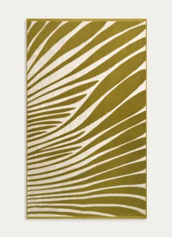 Clearance Bouchara SERVIETTE DE TOILETTE JACQUARD MOTIF PALME VERT / ÉCRU