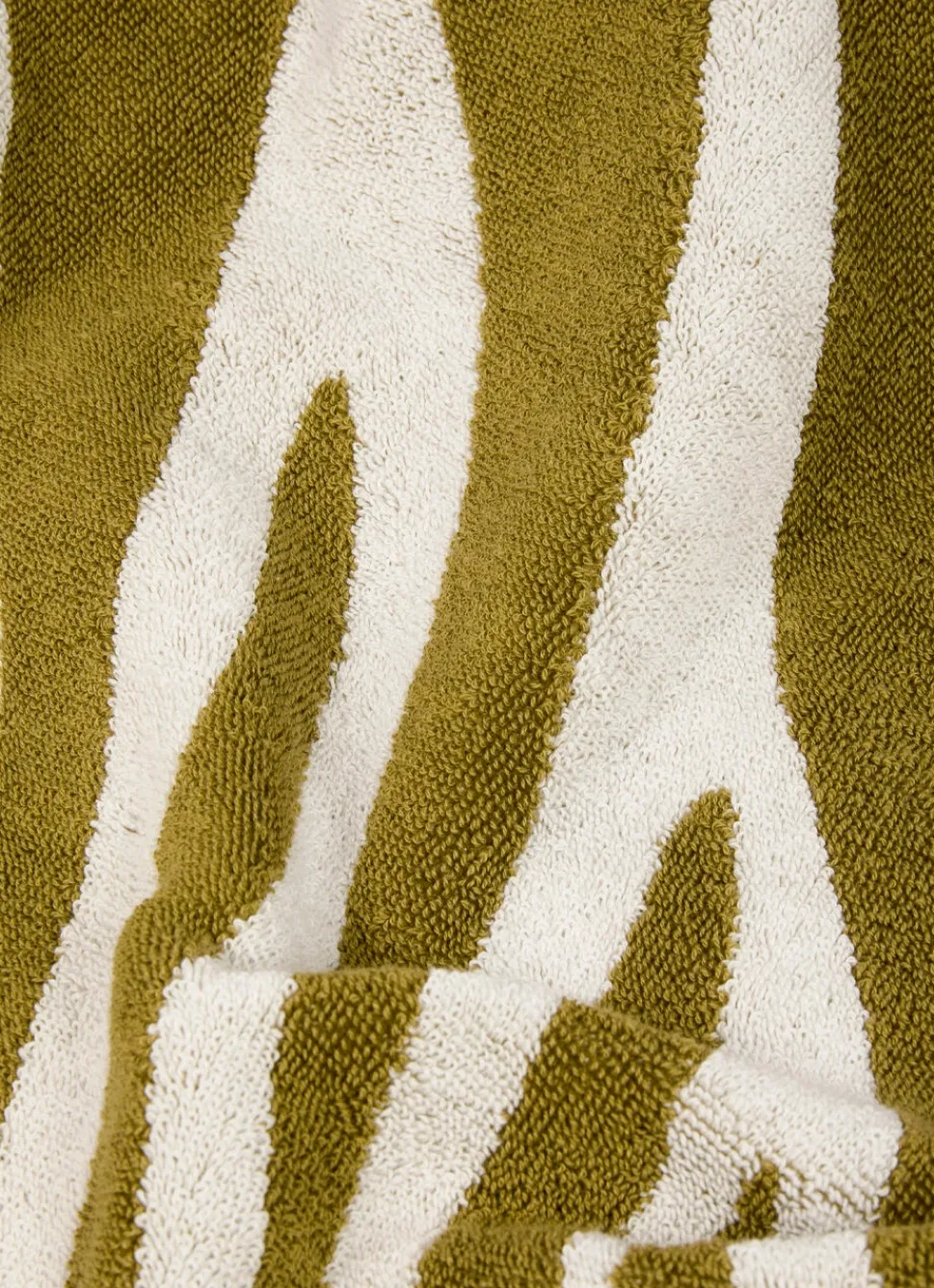 Clearance Bouchara SERVIETTE DE TOILETTE JACQUARD MOTIF PALME VERT / ÉCRU