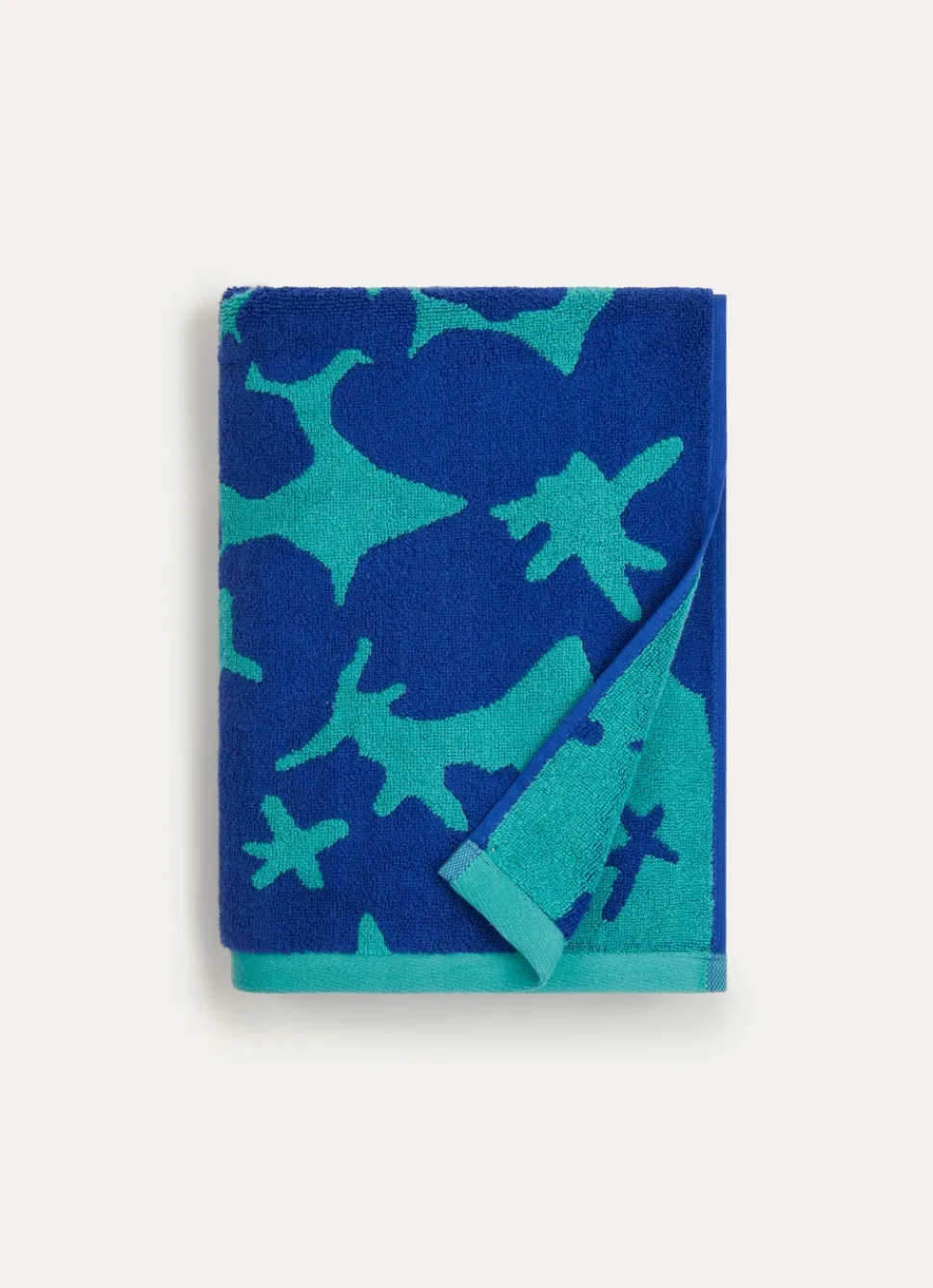 Online Bouchara SERVIETTE DE TOILETTE JACQUARD BICOLORE FLEURIE BLEU/VERT