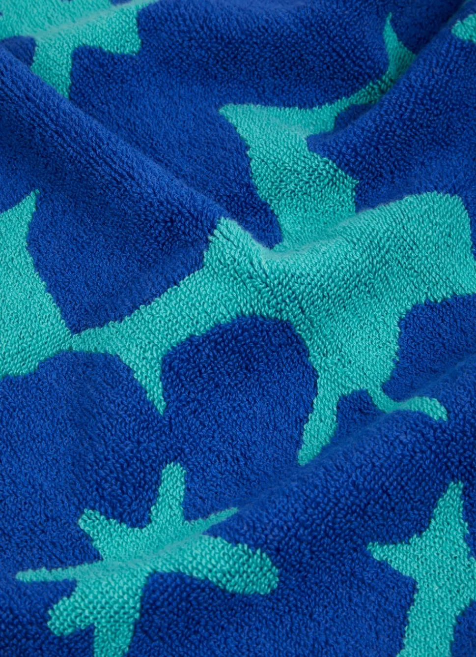 Online Bouchara SERVIETTE DE TOILETTE JACQUARD BICOLORE FLEURIE BLEU/VERT