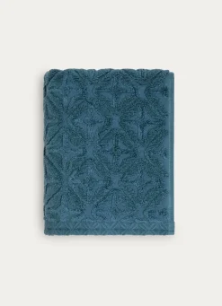 Best Bouchara SERVIETTE DE TOILETTE JULIAN À MOTIF GÉOMÉTRIQUE BLEU