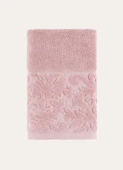 Bouchara SERVIETTE DE TOILETTE LITEAU VELOURS CISELÉ ROSE