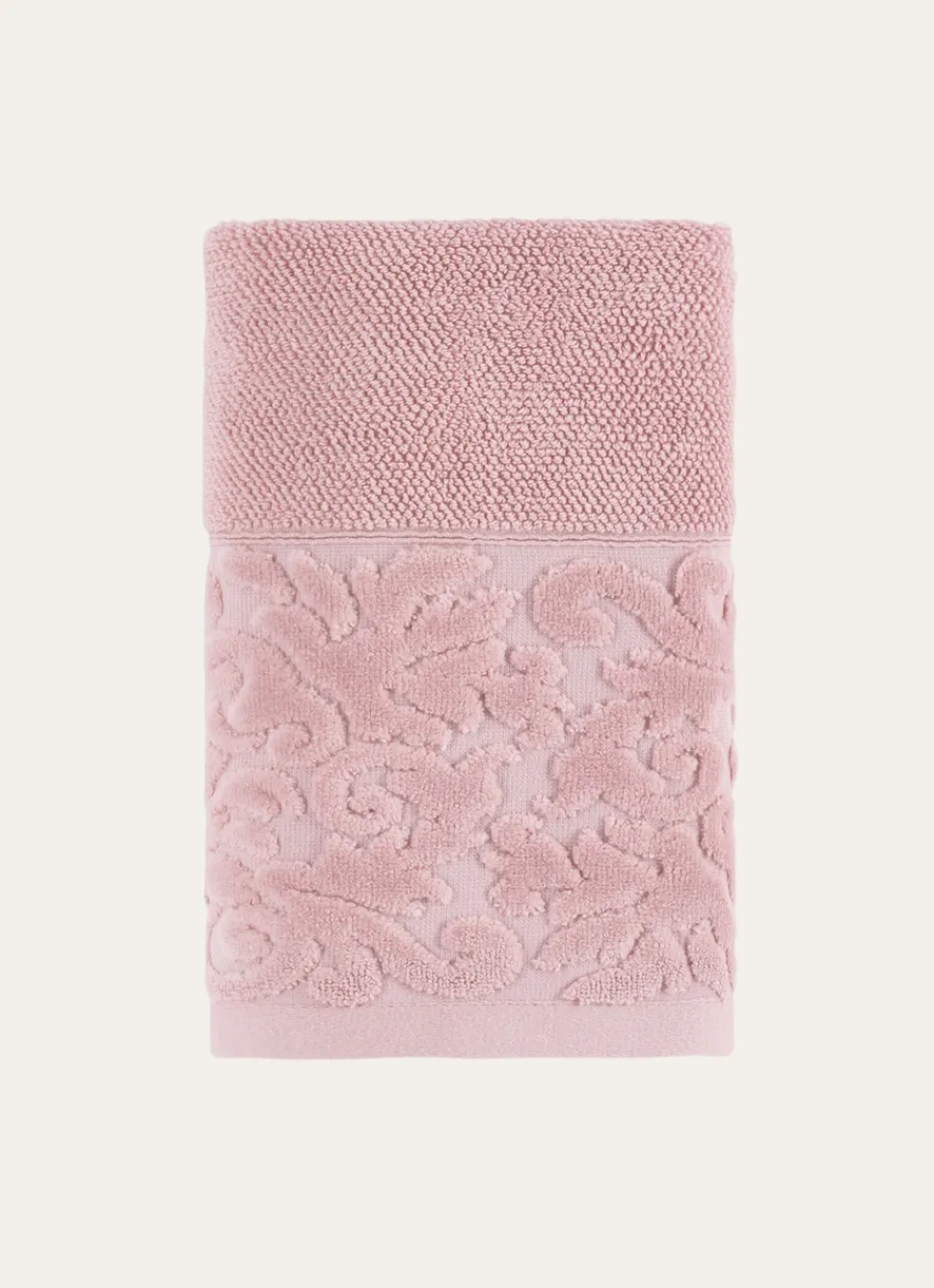 Bouchara SERVIETTE DE TOILETTE LITEAU VELOURS CISELÉ ROSE