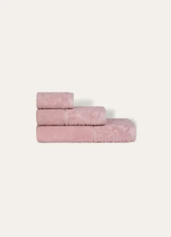 Bouchara SERVIETTE DE TOILETTE LITEAU VELOURS CISELÉ ROSE