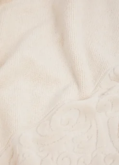 Bouchara SERVIETTE DE TOILETTE LITEAU VELOURS CISELÉ BEIGE