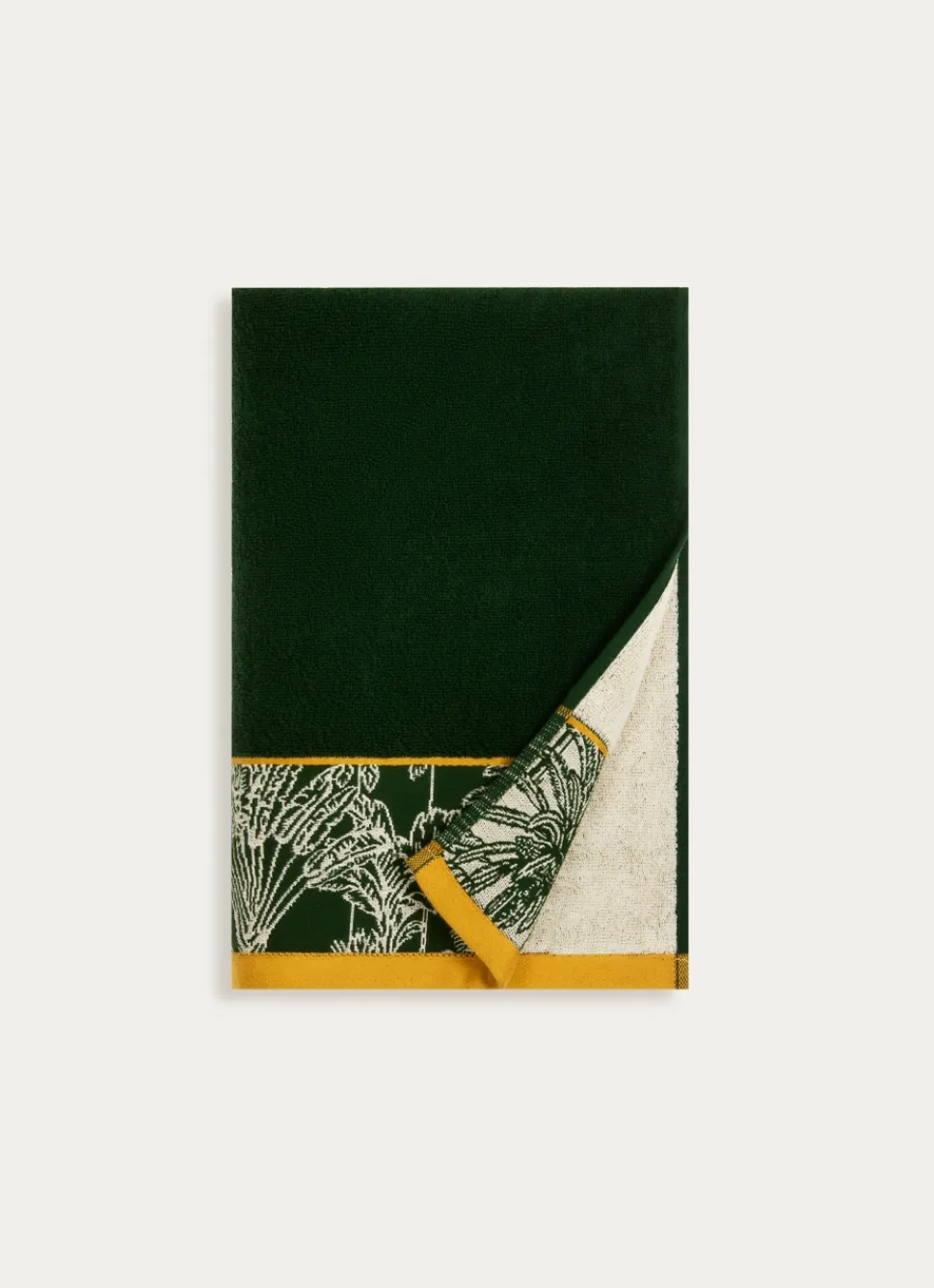 Sale Bouchara SERVIETTE DE TOILETTE LITEAU JACQUARD VÉGÉTAL vert