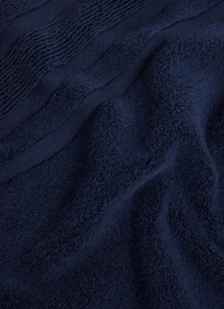 Online Bouchara SERVIETTE DE TOILETTE MOELLEUSE LITEAU RAFFINÉ MARINE