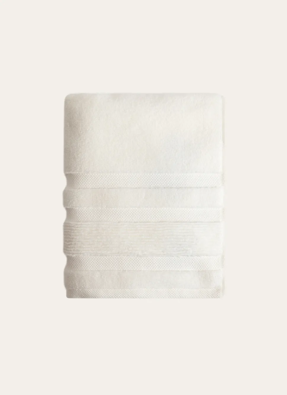 Clearance Bouchara SERVIETTE DE TOILETTE MOELLEUSE LITEAU RAFFINÉ BEIGE