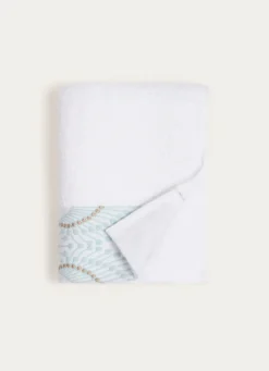 Online Bouchara SERVIETTE DE TOILETTE SABRINA A LITEAU FANTAISIE BLANC