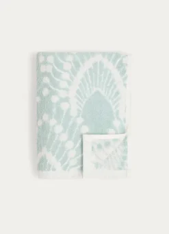 Discount Bouchara SERVIETTE DE TOILETTE SERENA EN JACQUARD BLEU CLAIR