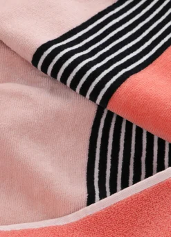 Online Bouchara SERVIETTE INVITÉ BICOLORE EN VELOURS RAYÉ ROSE