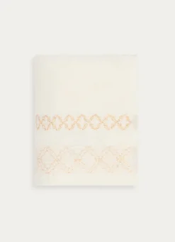 Clearance Bouchara SERVIETTE INVITÉ BORDURE JACQUARD SHEHERAZADE BLANC CASSÉ