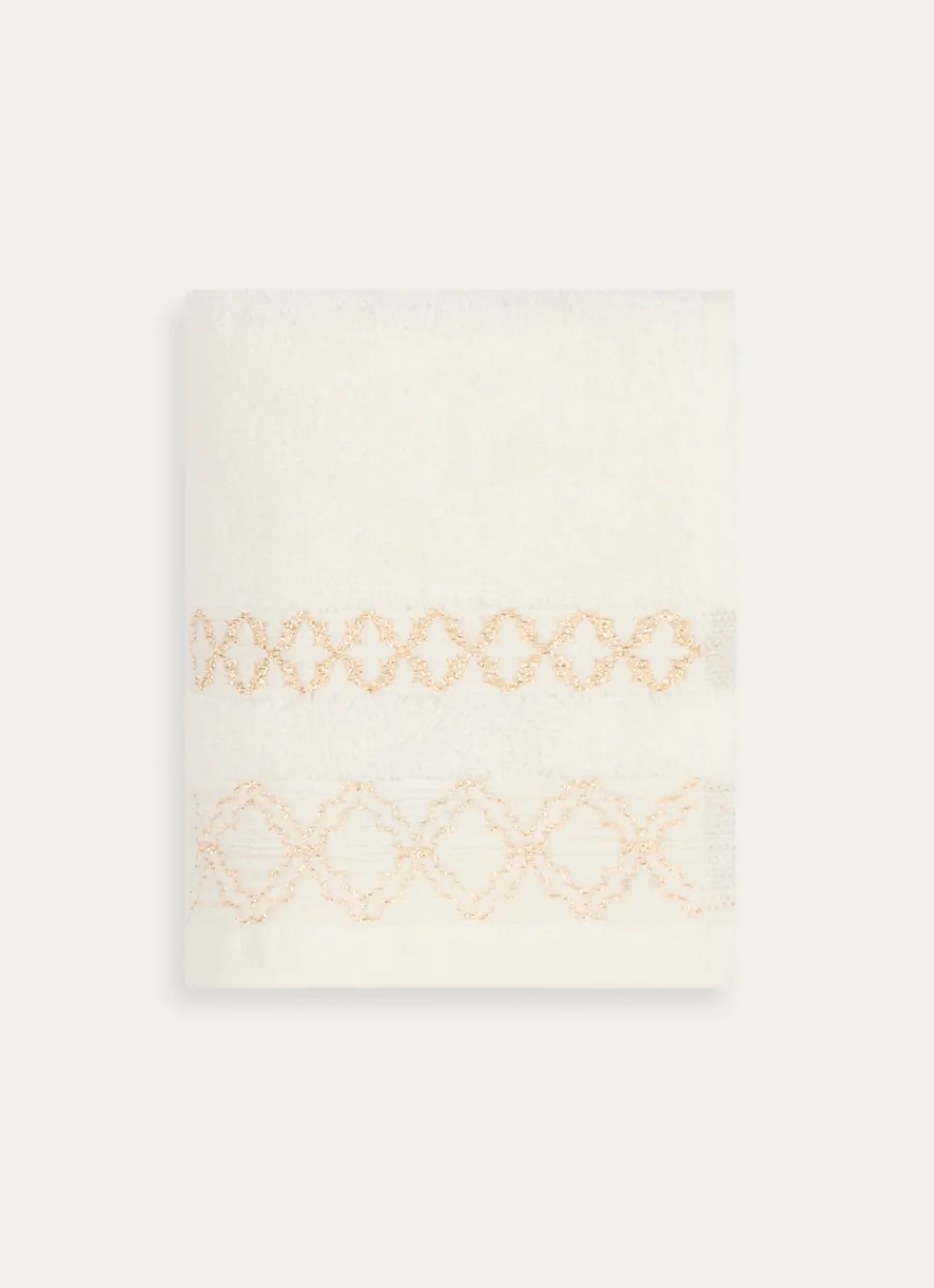 Clearance Bouchara SERVIETTE INVITÉ BORDURE JACQUARD SHEHERAZADE BLANC CASSÉ