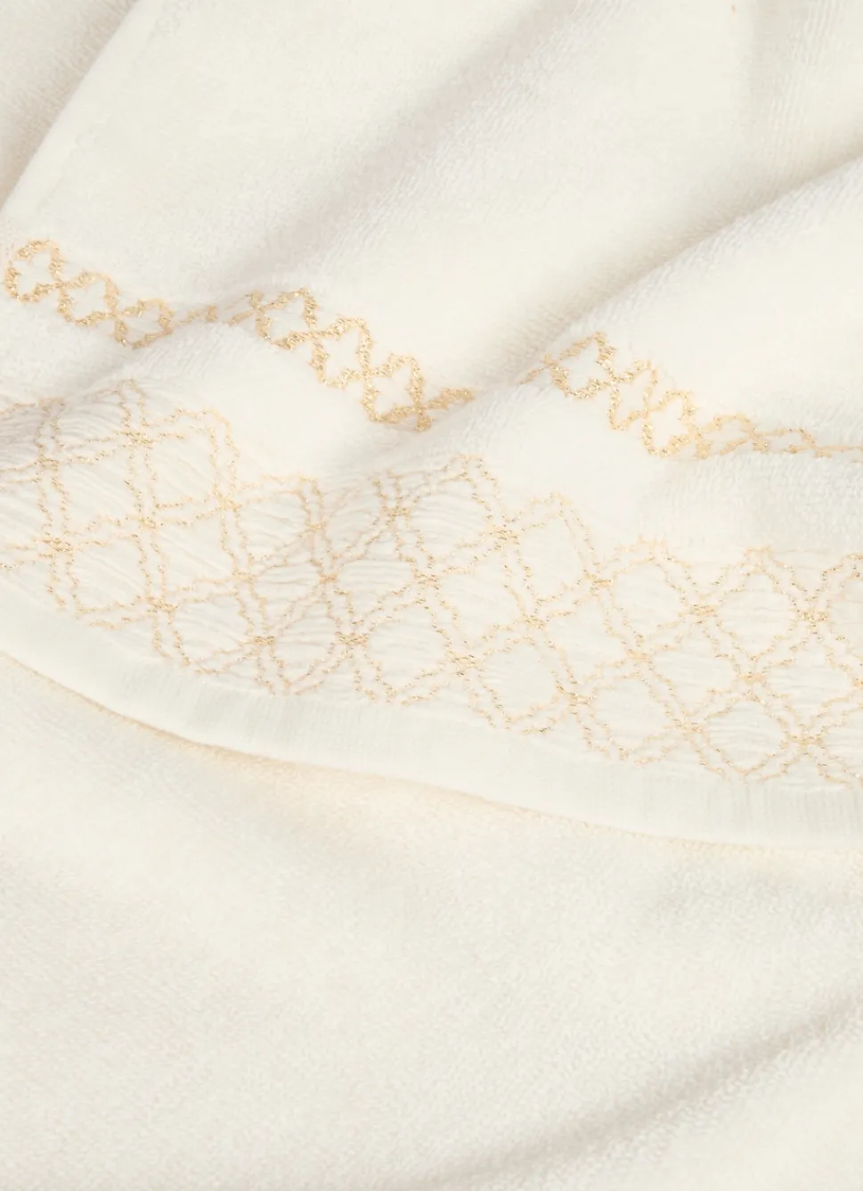 Clearance Bouchara SERVIETTE INVITÉ BORDURE JACQUARD SHEHERAZADE BLANC CASSÉ