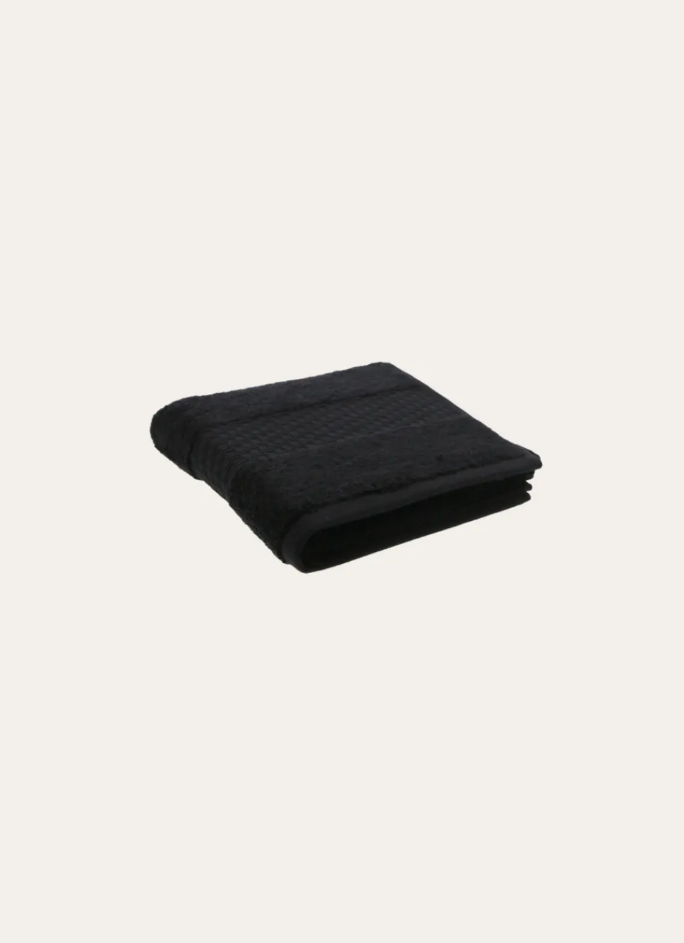 Clearance Bouchara SERVIETTE INVITÉ COTON BIO JACQUARD GAUFRÉ 450GR Noir