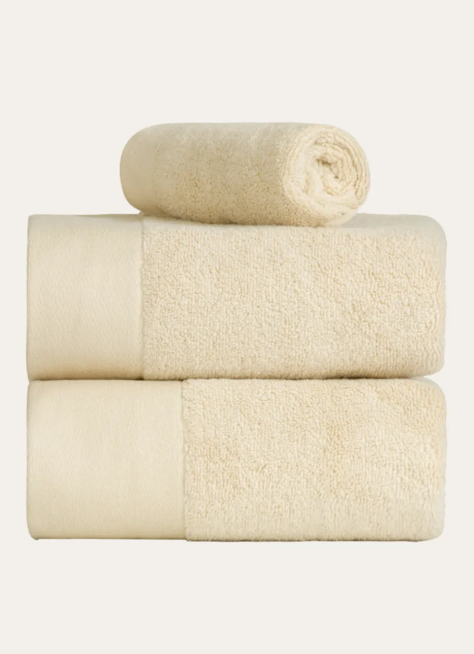 New Bouchara SERVIETTE INVITÉ COTON MOELLEUX ZÉRO TORSION BEIGE