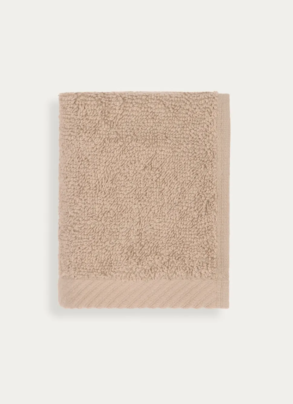 New Bouchara SERVIETTE INVITÉ EN COTON UNI BASIL BEIGE FONCÉ