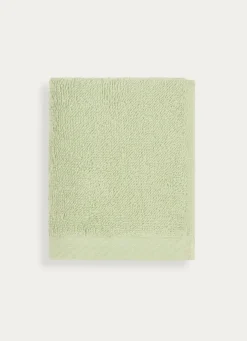 Discount Bouchara SERVIETTE INVITÉ EN COTON UNI BASIL VERT