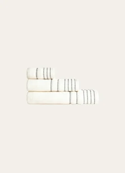 Bouchara SERVIETTE INVITÉ EN COTON DÉTAILS POINTS BLANC