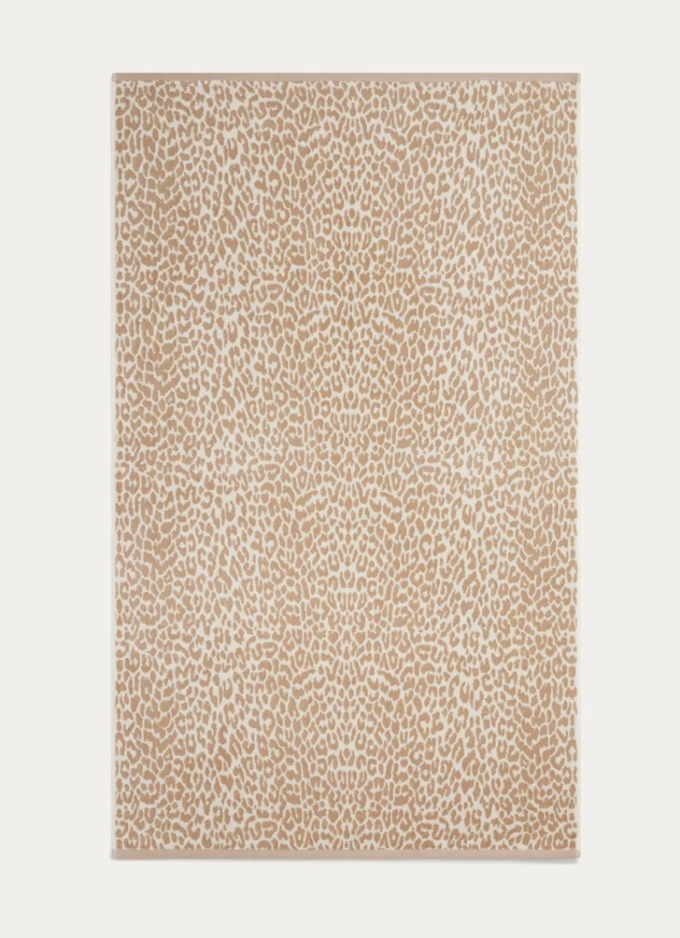 Bouchara SERVIETTE INVITÉ EN VELOURS À MOTIF LÉOPARD BEIGE CLAIR