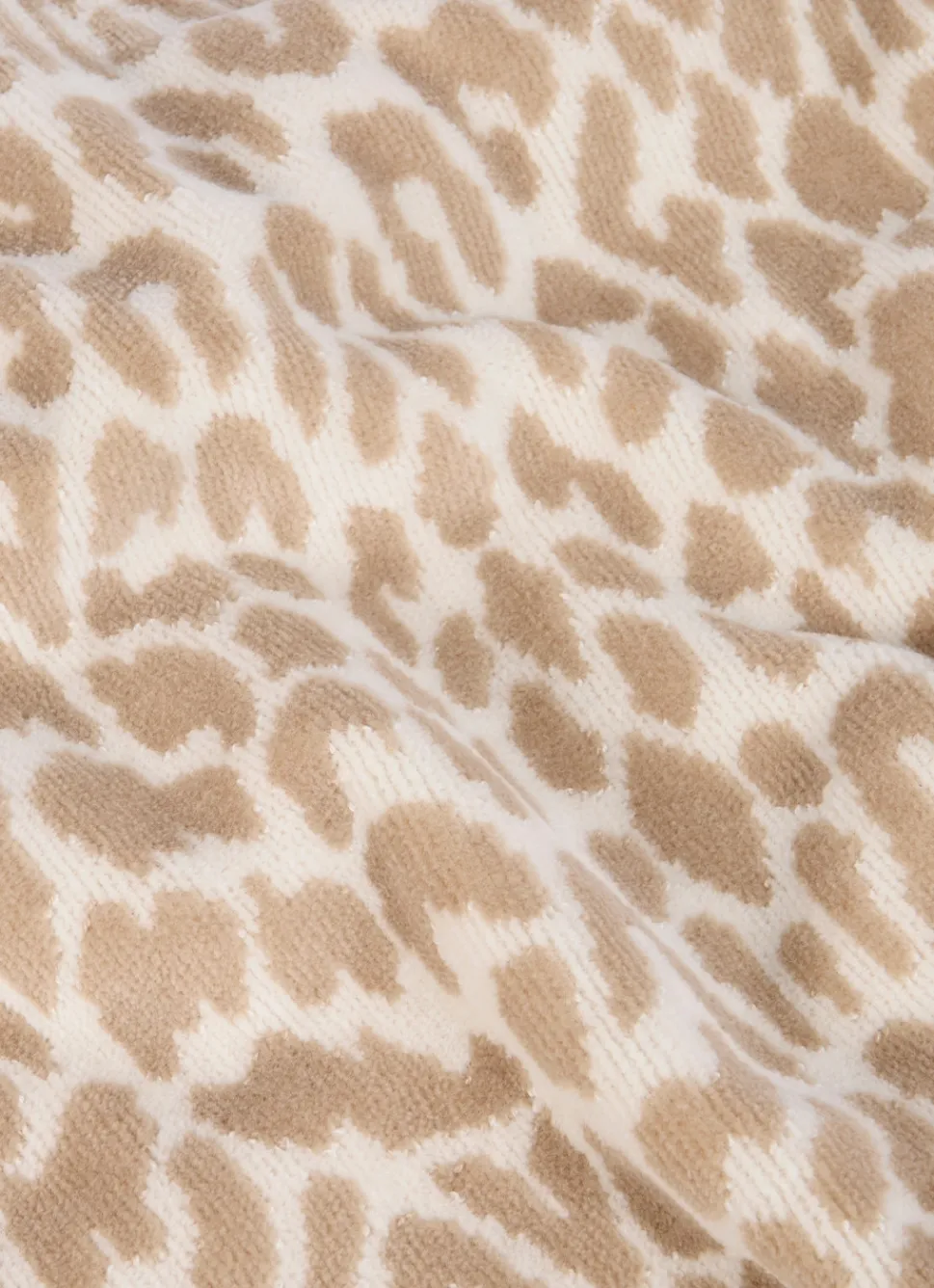 Bouchara SERVIETTE INVITÉ EN VELOURS À MOTIF LÉOPARD BEIGE CLAIR