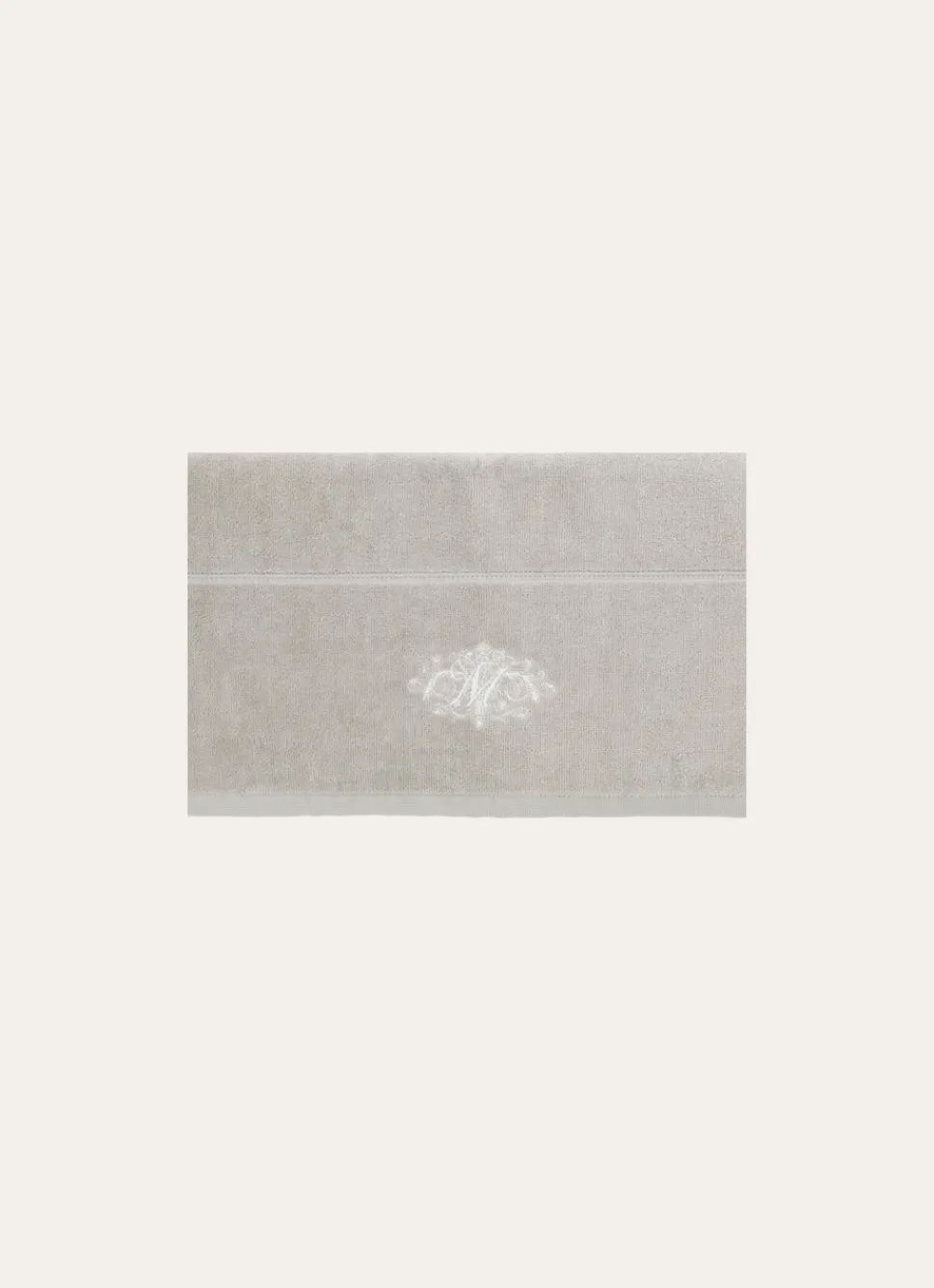 Clearance Bouchara SERVIETTE INVITÉ EN VELOURS BRODÉE 500GR GRIS