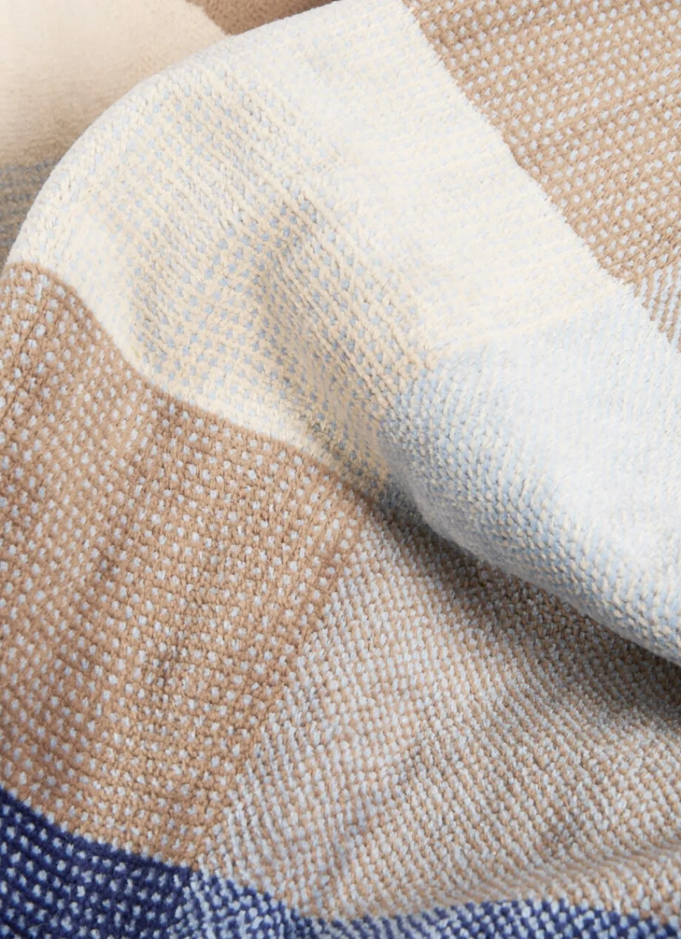 Bouchara SERVIETTE INVITÉ EN VELOURS À CARREAUX BLEU FONCÉ