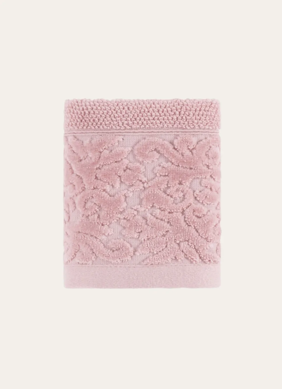 Clearance Bouchara SERVIETTE INVITÉ LITEAU VELOURS CISELÉ ROSE