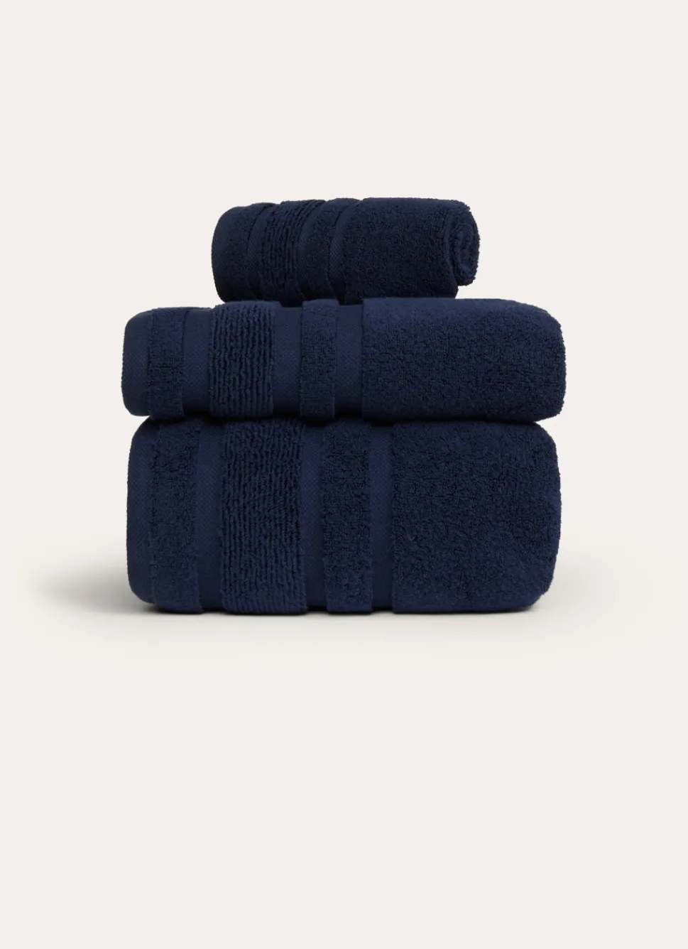 Clearance Bouchara SERVIETTE INVITÉ MOELLEUSE LITEAU RAFFINÉ MARINE