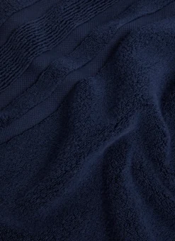 Clearance Bouchara SERVIETTE INVITÉ MOELLEUSE LITEAU RAFFINÉ MARINE