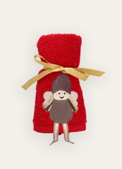 Hot Bouchara SERVIETTE INVITÉ PERSONNAGE DE NOËL ROUGE GRENAT