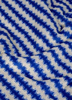 Hot Bouchara SERVIETTE INVITÉ RAYÉE EN JACQUARD CRISTEL BLEU/BEIGE