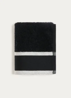 New Bouchara SERVIETTE INVITÉ UNIE À LARGE BORDURE ARTHUR Noir