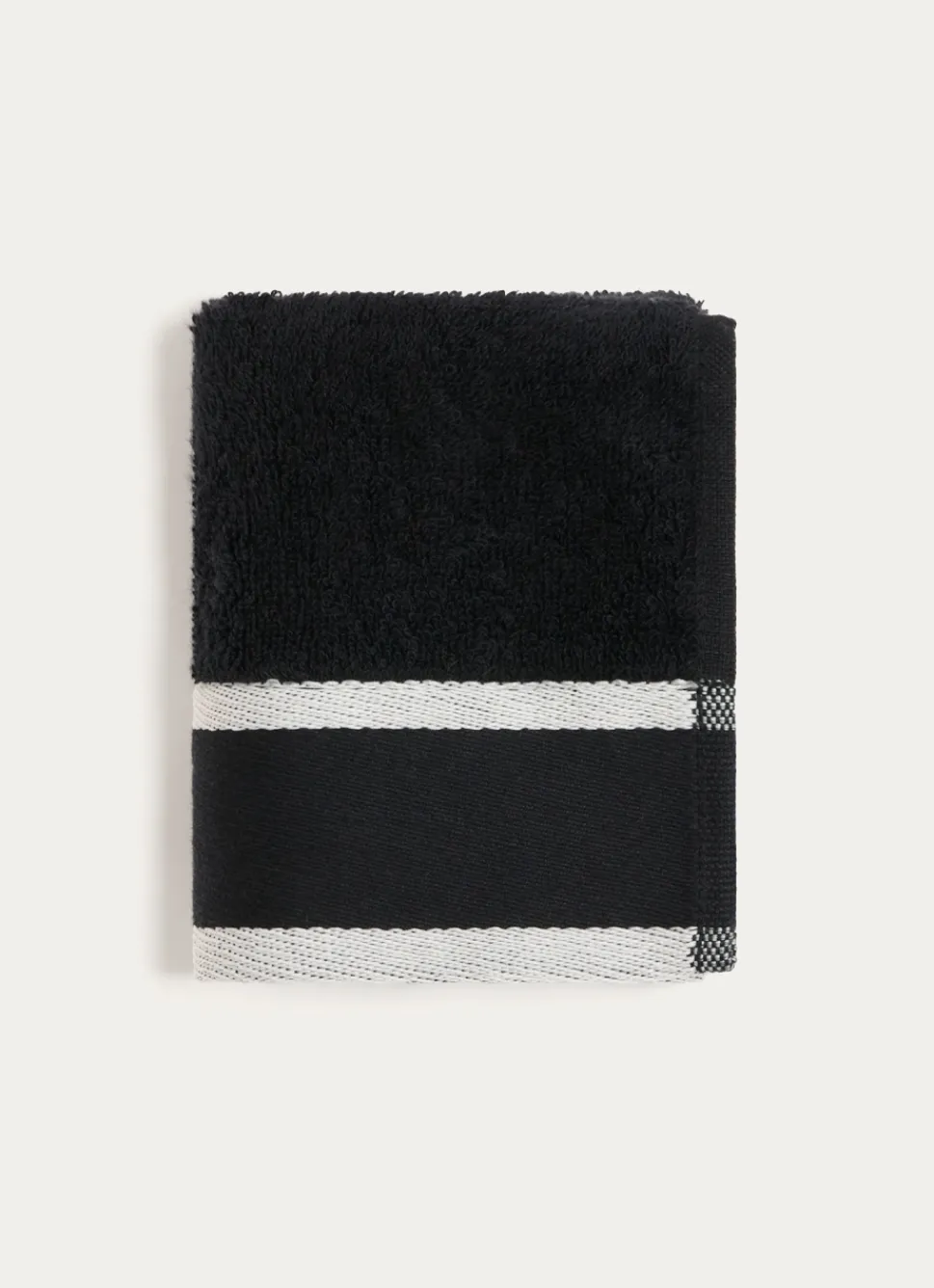 New Bouchara SERVIETTE INVITÉ UNIE À LARGE BORDURE ARTHUR Noir