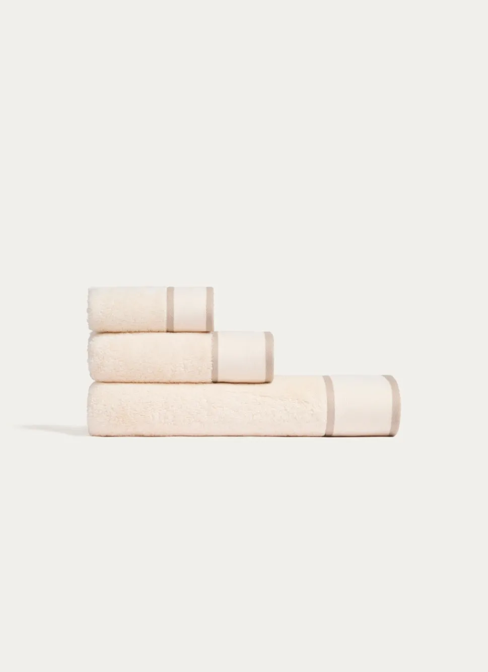 New Bouchara SERVIETTE INVITÉ UNIE À LARGE BORDURE ARTHUR ÉCRU