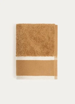 Sale Bouchara SERVIETTE INVITÉ UNIE À LARGE BORDURE ARTHUR CARAMEL