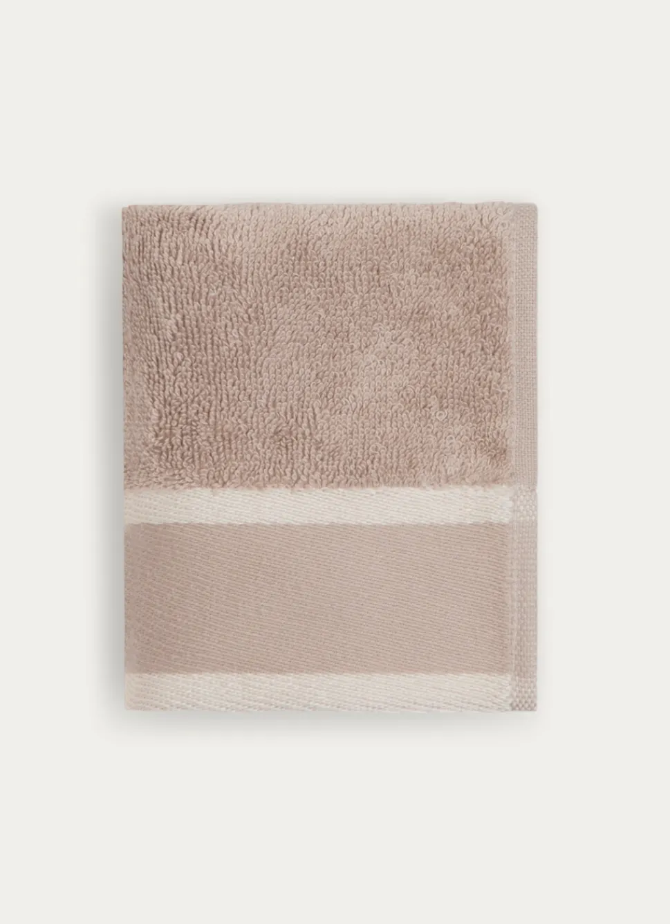 Online Bouchara SERVIETTE INVITÉ UNIE À LARGE BORDURE ARTHUR BEIGE FONCÉ