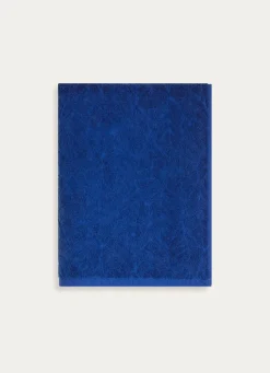 Online Bouchara SERVIETTE INVITÉ UNIE JACQUARD CISELÉ BLEU