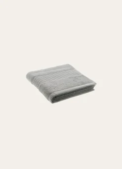 Discount Bouchara SERVIETTE TOILETTE COTON BIO JACQUARD GAUFRÉ 450 GRIS CLAIR